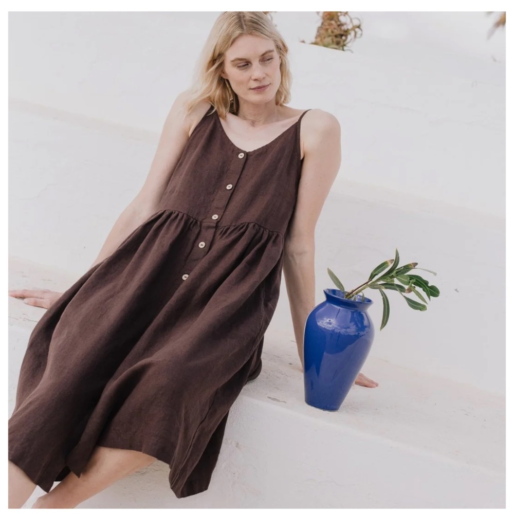 notperfectlinen SARAH button down slip dress